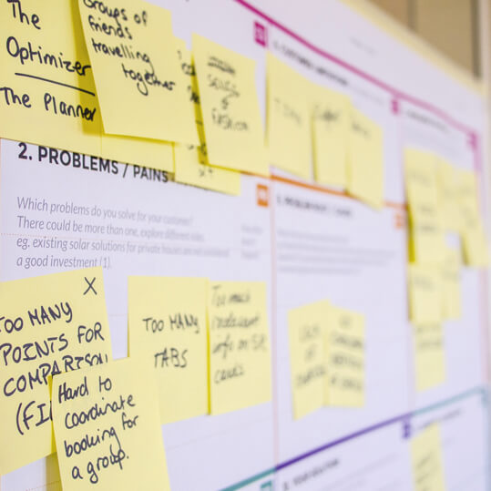 Close-up of a brainstorming chart.